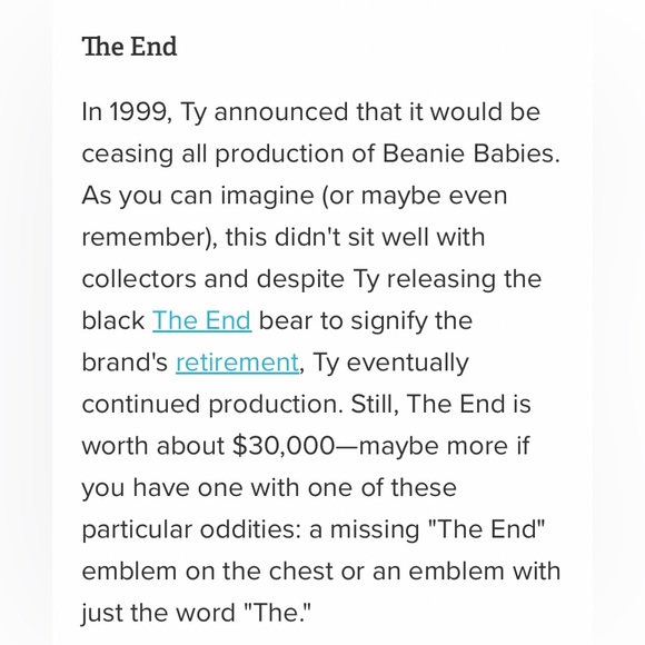 Ty Beanie Bundle: “The End” Ty Beanie Baby and Teenie - Picture 3 of 15